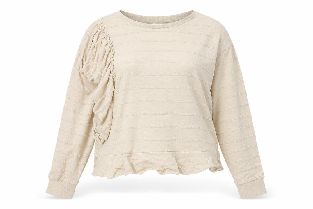 River Island Womens Beige Round Neck Cotton Pullover Jumper Size 8