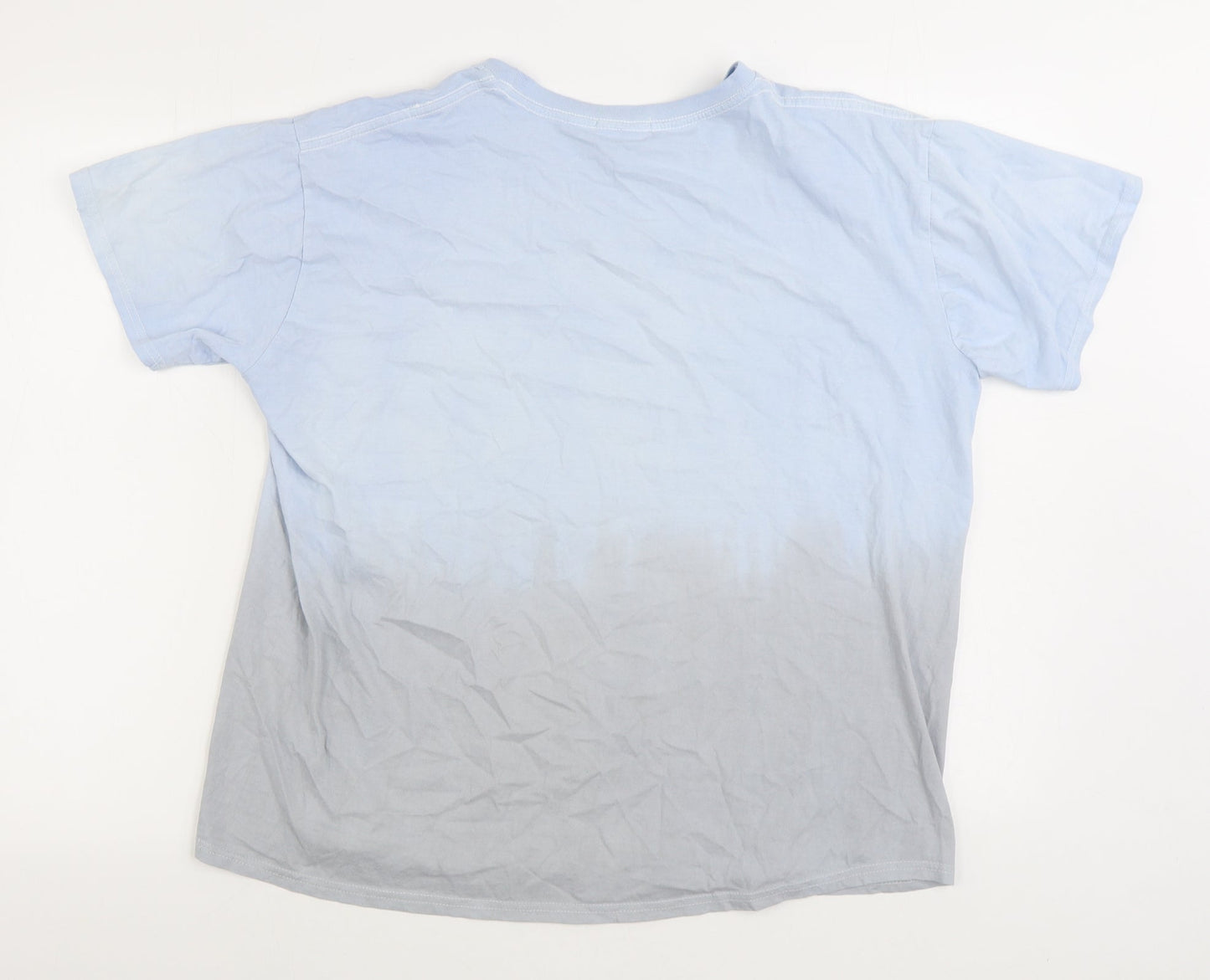 Boohoo Mens Blue Cotton T-Shirt Size M Round Neck - Bikers gang