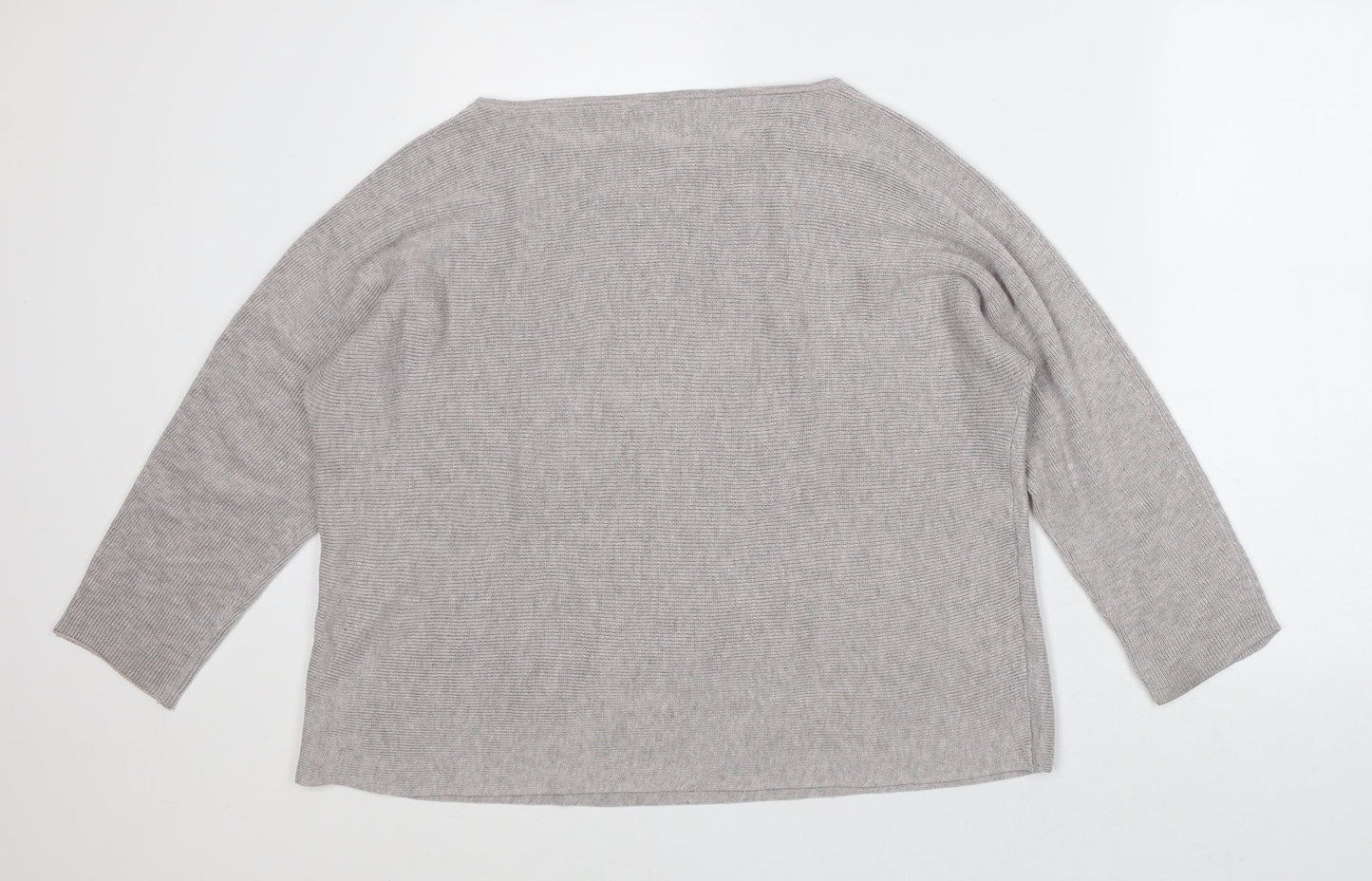 Preworn Womens Grey Boat Neck Polyester Pullover Jumper Size M