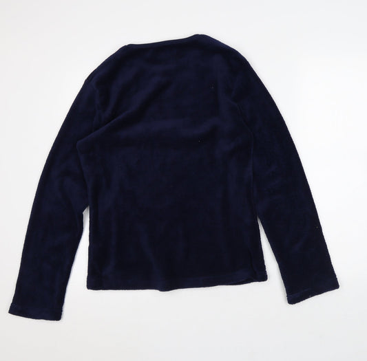 Hudson Bay Womens Blue Polyester Pullover Sweatshirt Size M