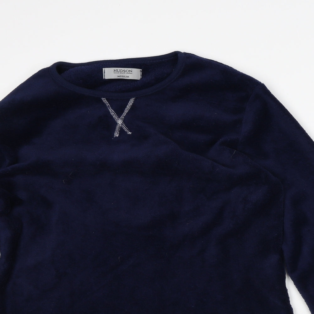 Hudson Bay Womens Blue Polyester Pullover Sweatshirt Size M