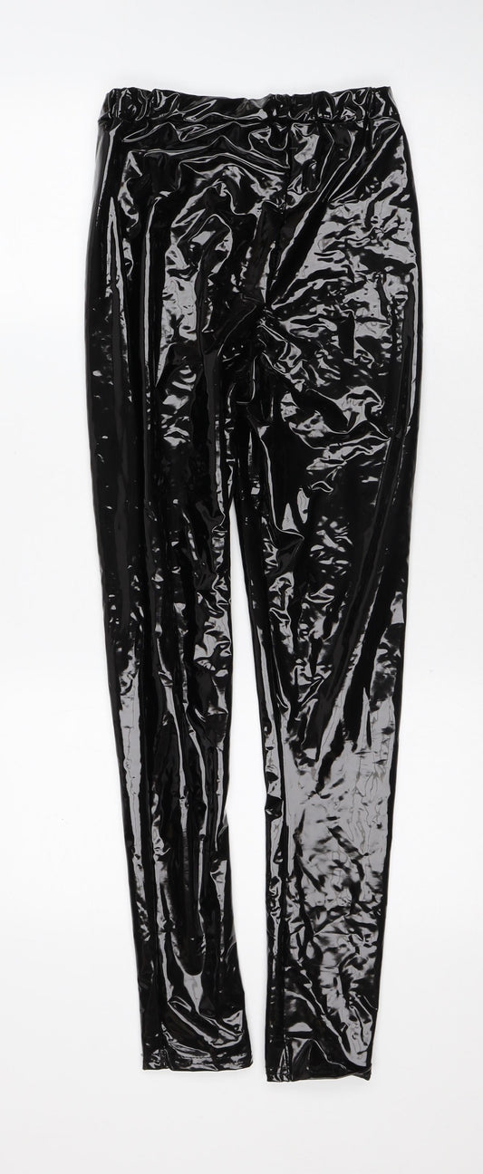 Preworn Womens Black Polyester Capri Trousers Size 8 L28 in Regular