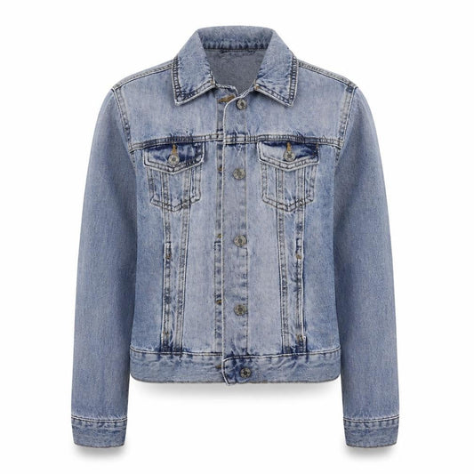 Denim & Co. Womens Blue Jacket Size 8 Button