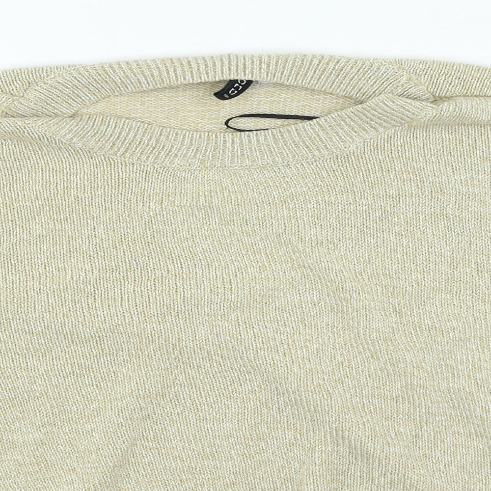 H&M Womens Beige Round Neck Acrylic Pullover Jumper Size L