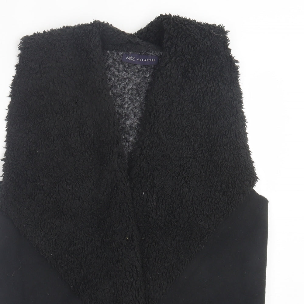 Marks and Spencer Womens Black V-Neck Polyester Cardigan Jumper Size S