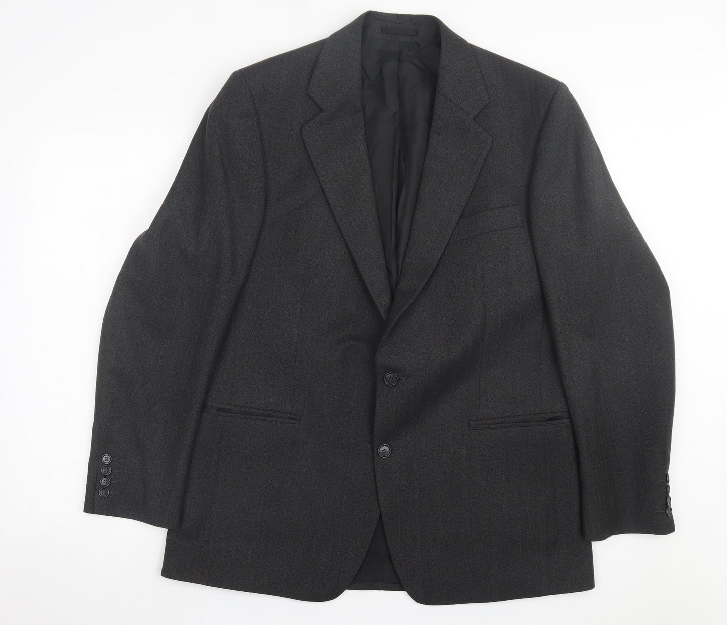Preworn Mens Grey Striped Wool Jacket Suit Jacket Size 40