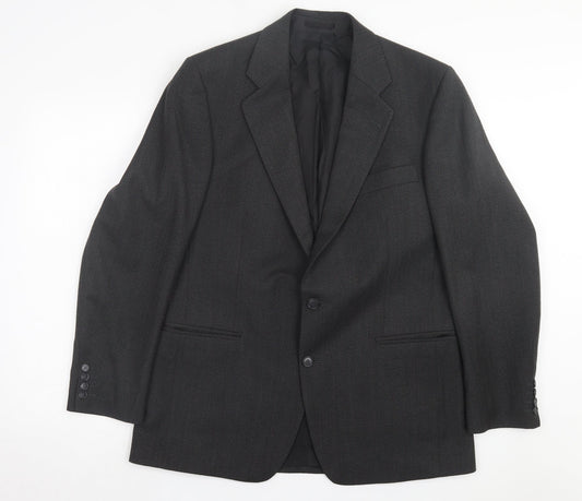 Preworn Mens Grey Striped Wool Jacket Suit Jacket Size 40