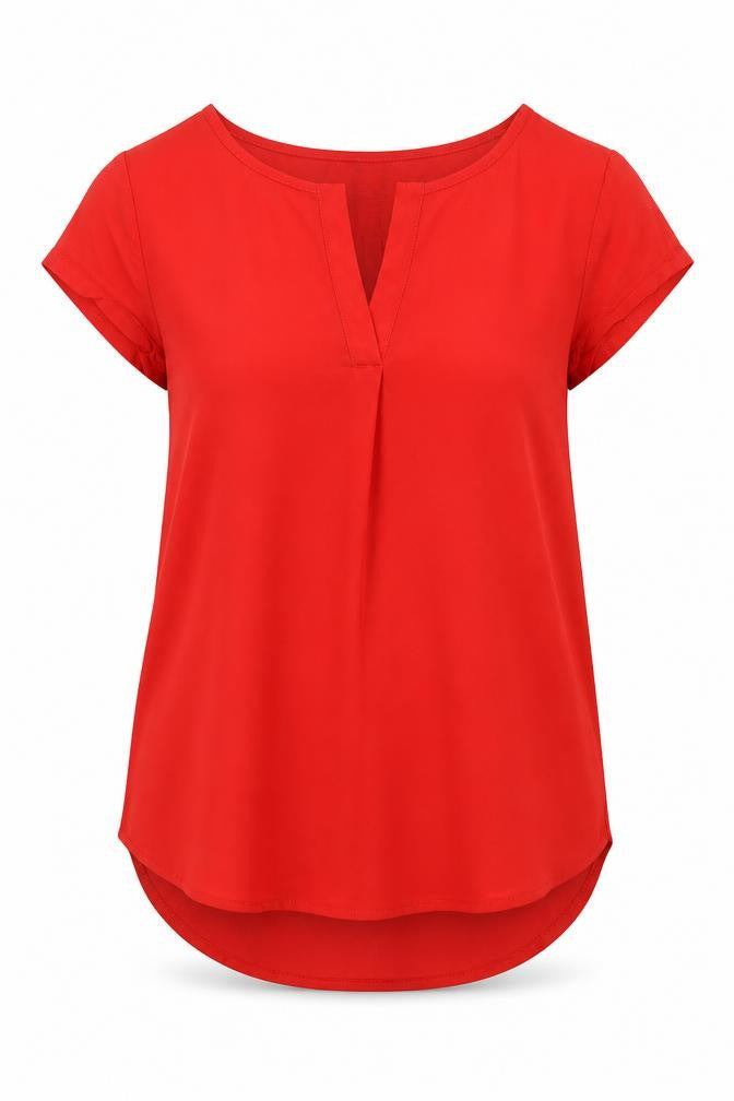Camaïeu Womens Red Polyester Basic Tank Size XS V-Neck