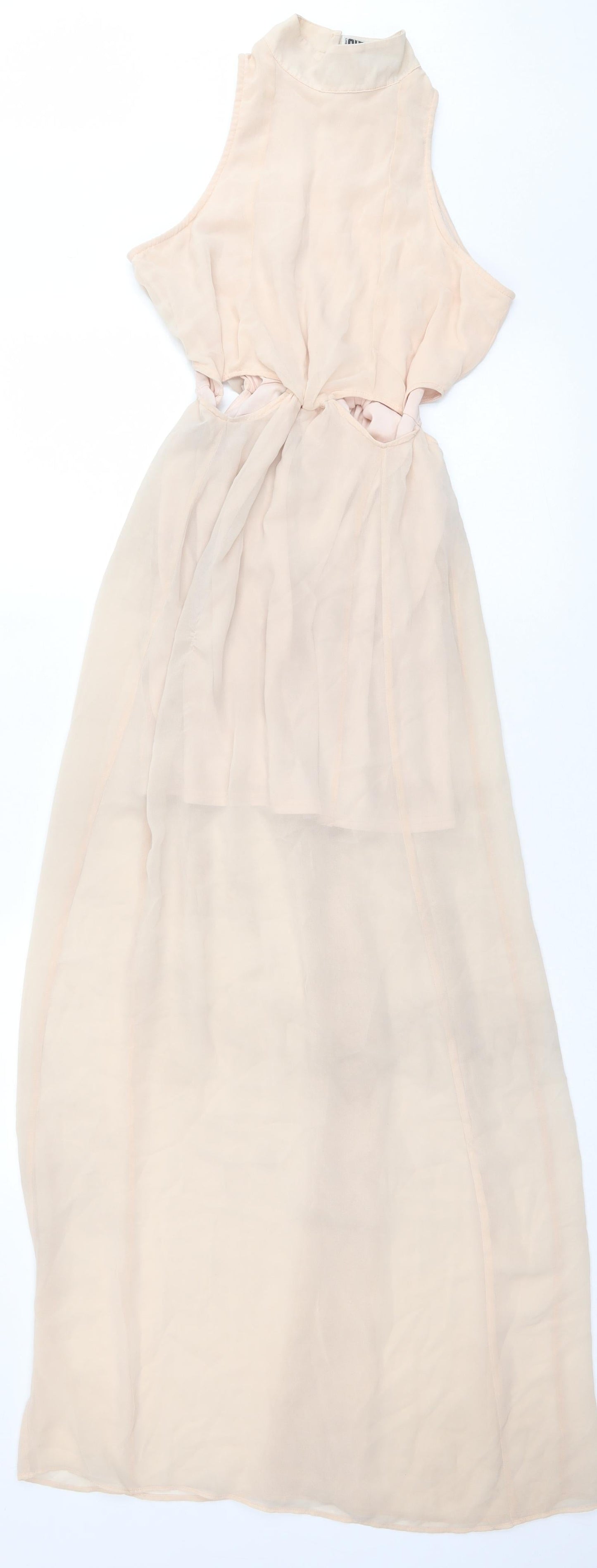 River Island Womens Pink Polyester Ball Gown Size 8 Halter Button