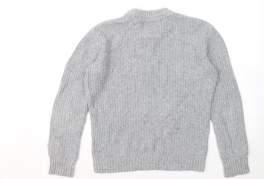 Hollister Womens Grey Round Neck Cotton Pullover Jumper Size S