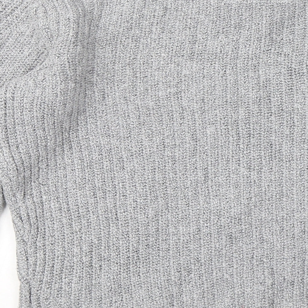 Hollister Womens Grey Round Neck Cotton Pullover Jumper Size S