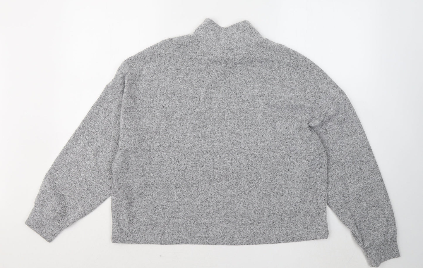 New Look Womens Grey Mock Neck Polyester Pullover Jumper Size M