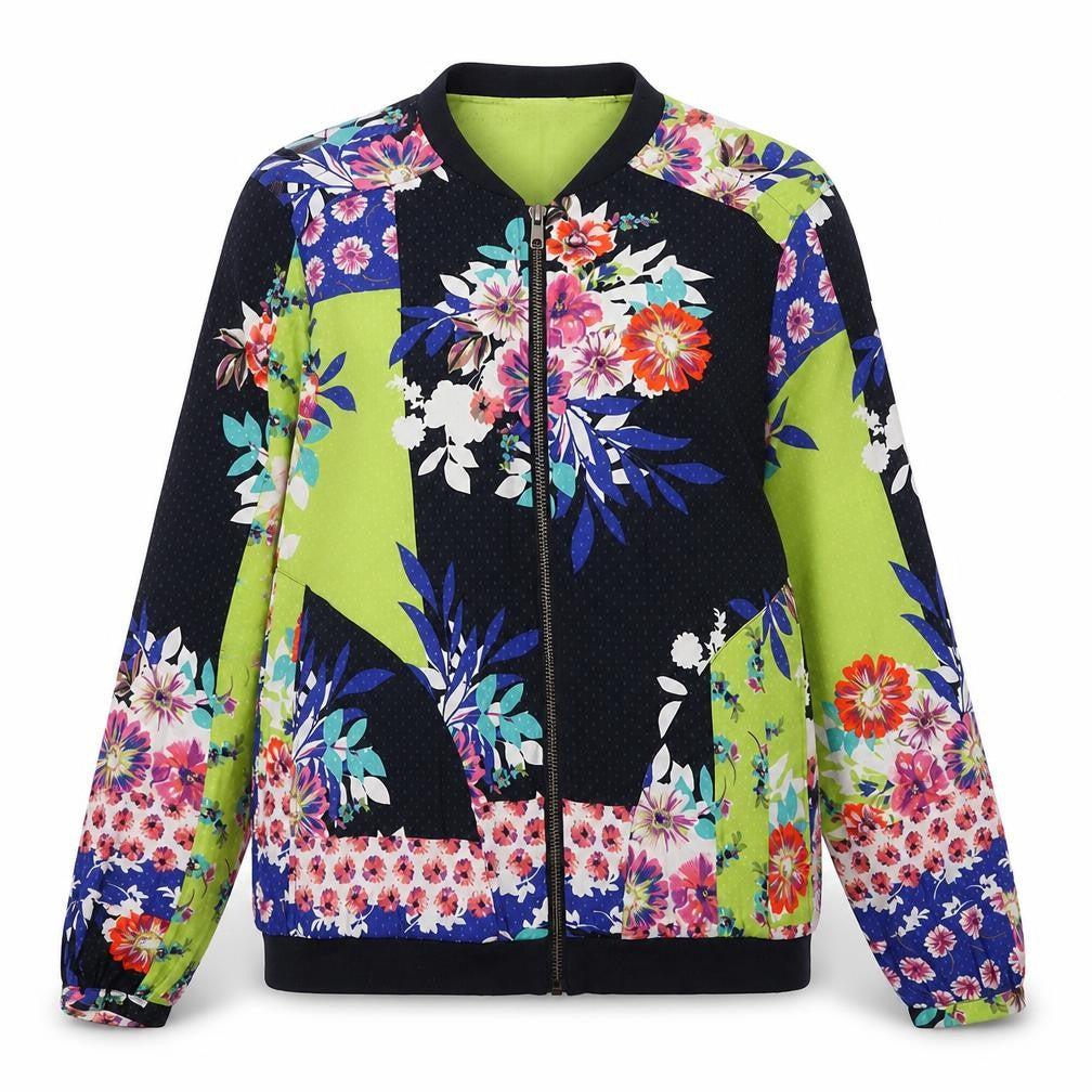NEXT Womens Multicoloured Floral Cotton Full Zip Hoodie Size 8 Zip