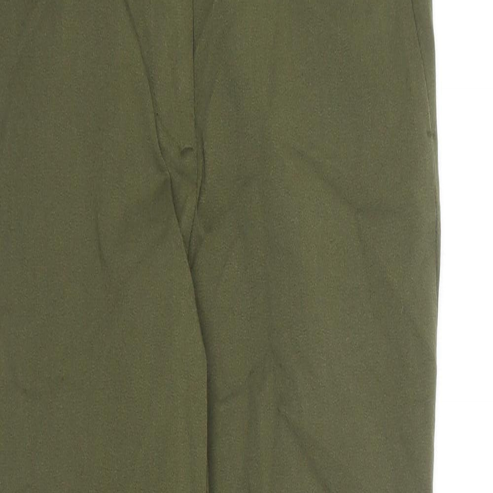Marks and Spencer Womens Green Viscose Carrot Trousers Size 8 L27 in Regular Zip