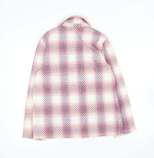 Giorgia Giannini Womens Pink Plaid Jacket Blazer Size S