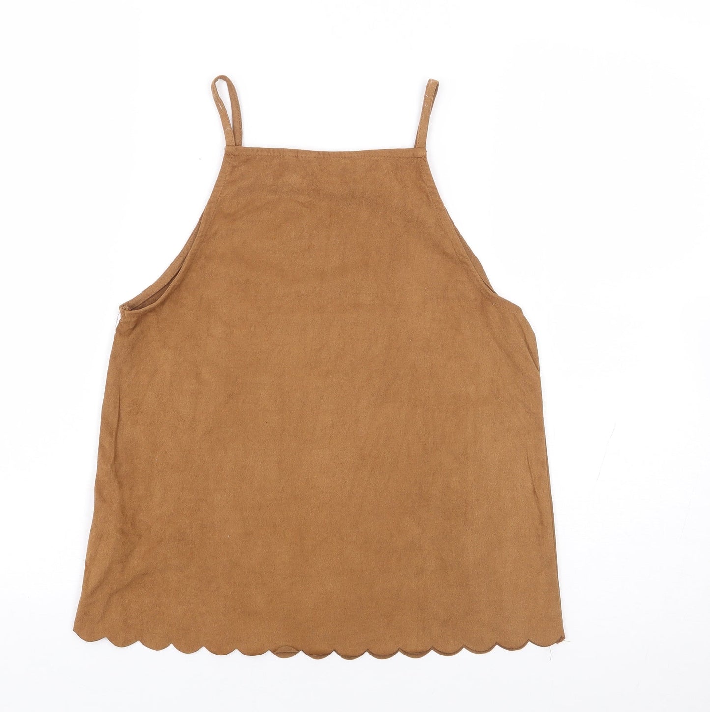 New Look Womens Brown Polyester Camisole Tank Size 10 Square Neck