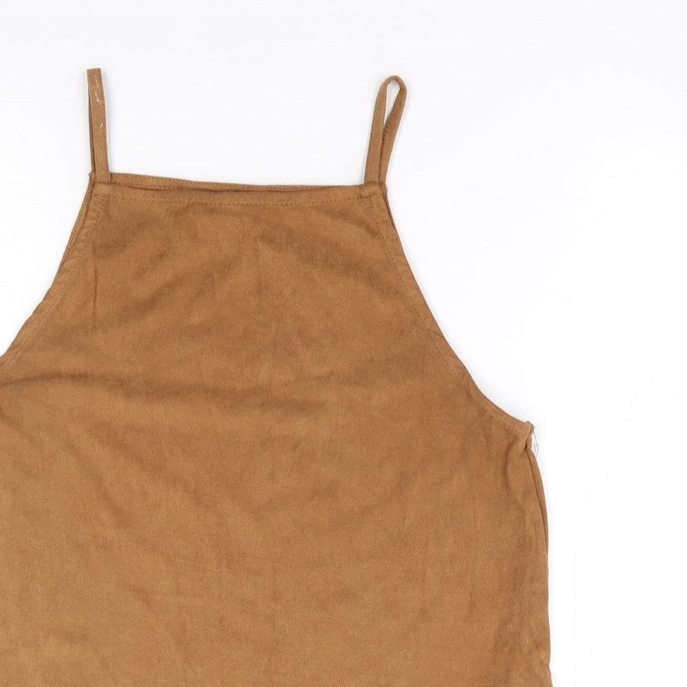 New Look Womens Brown Polyester Camisole Tank Size 10 Square Neck
