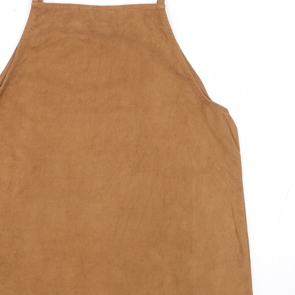 New Look Womens Brown Polyester Camisole Tank Size 10 Square Neck