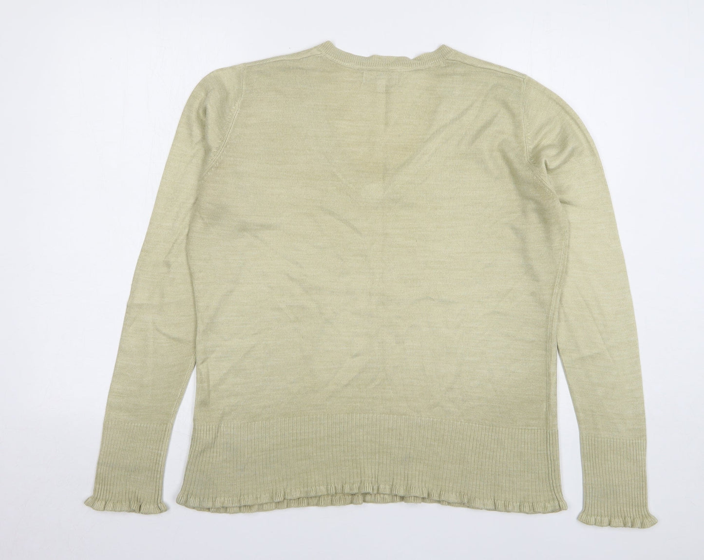 Debenhams Womens Beige V-Neck Acrylic Pullover Jumper Size 16
