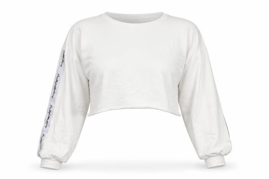 PRETTYLITTLETHING Womens White Cotton Pullover Sweatshirt Size 10