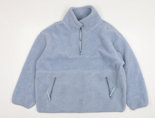 Primark Womens Blue Polyester Pullover Sweatshirt Size 4 Zip