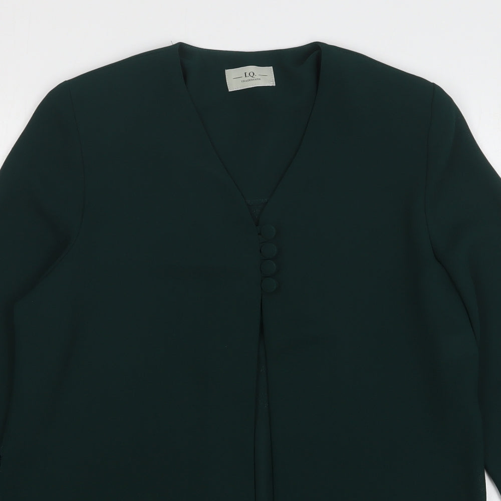IQ Womens Green Jacket Blazer Size 10