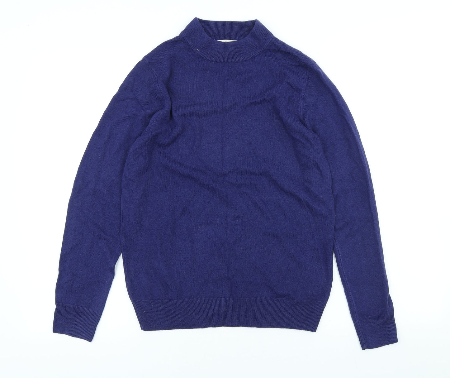 Marks and Spencer Womens Purple High Neck Acrylic Pullover Jumper Size 10