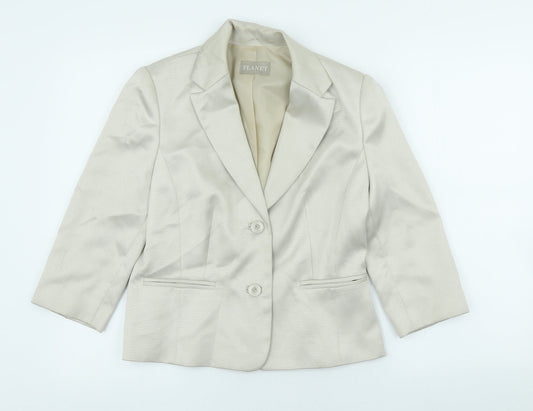 Planet Womens Ivory Polyester Jacket Blazer Size 8