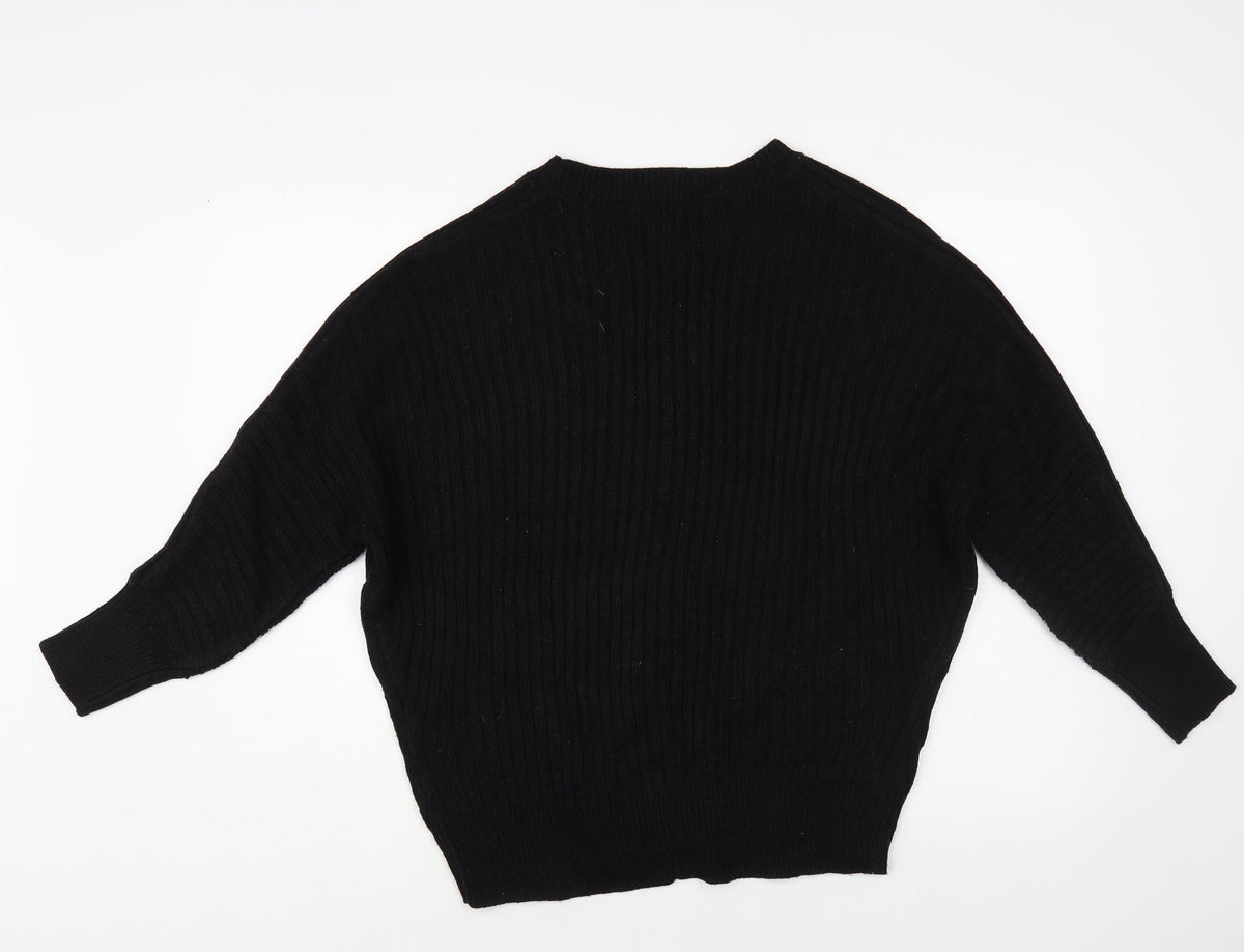 Dorothy Perkins Womens Black Round Neck Acrylic Pullover Jumper Size 12
