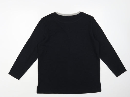 Accent Womens Black V-Neck Polyester Pullover Jumper Size 10