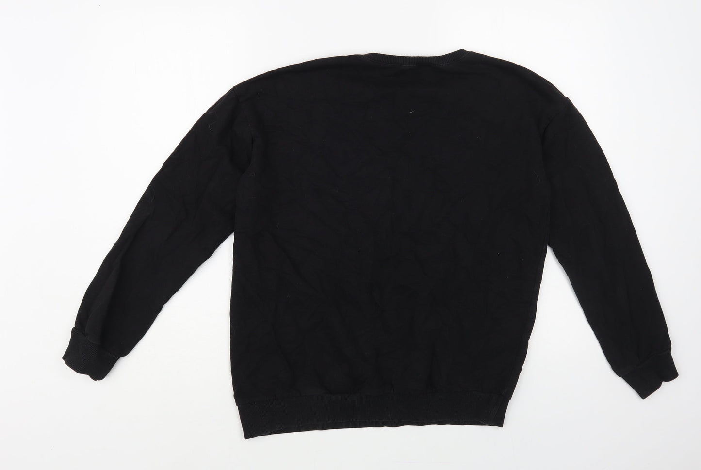 Select Womens Black Cotton Pullover Sweatshirt Size M Pullover - Embellished