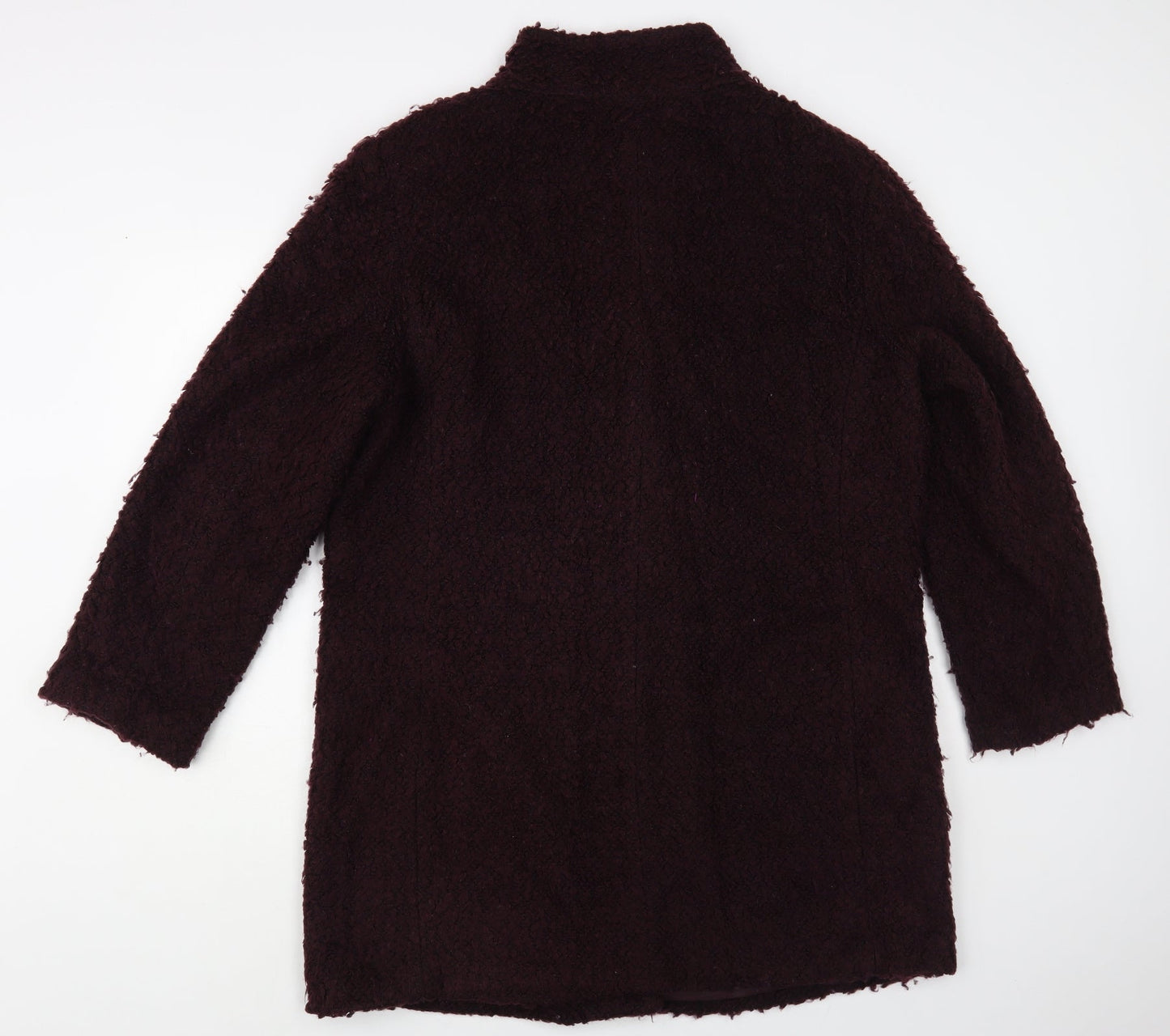 Isle Womens Purple Overcoat Coat Size L Button