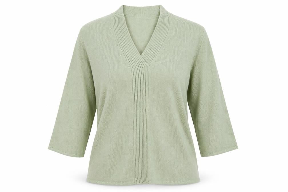 Alex & Co. Womens Green V-Neck Acrylic Pullover Jumper Size 16