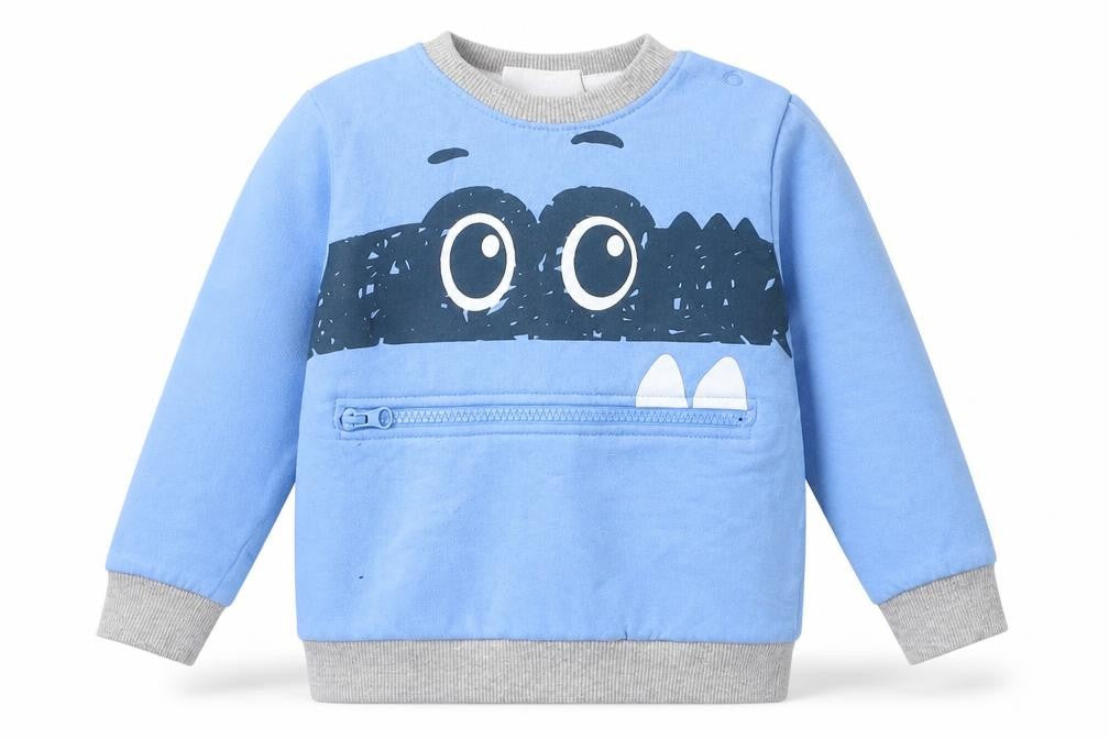 So Cute Girls Blue Polyester Pullover Sweatshirt Size 2-3 Years - Monster
