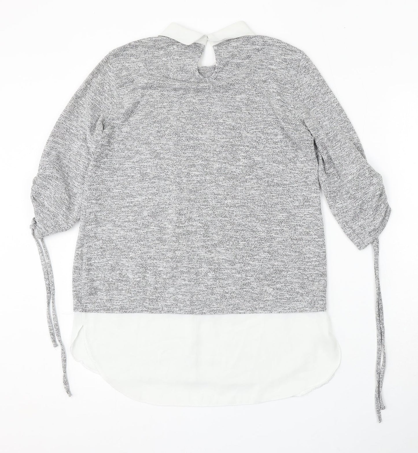 Dorothy Perkins Womens Grey Collared Polyester Pullover Jumper Size 10