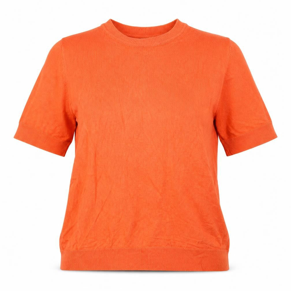 Marks and Spencer Womens Orange Round Neck Viscose Pullover Jumper Size 8