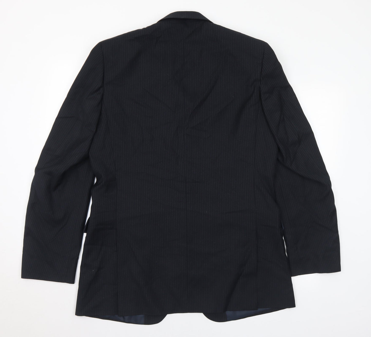 Burton Mens Black Striped Polyester Jacket Suit Jacket Size 40