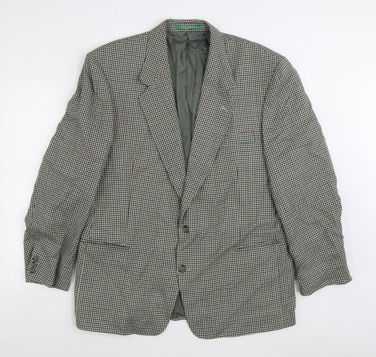 C&A Mens Multicoloured Check Wool Jacket Suit Jacket Size 44