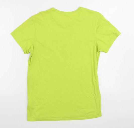 1982 Mens Green Cotton T-Shirt Size M Round Neck - Modeno Pro Edge