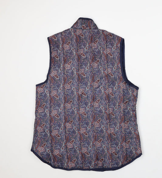 Preworn Womens Multicoloured Geometric Jacket Size 10 Snap - Gilet