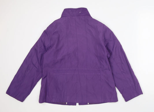 Eleganze Womens Purple Overcoat Coat Size 10 Zip