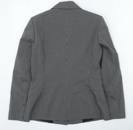 Bianca Womens Black Check Jacket Blazer Size 8 Button