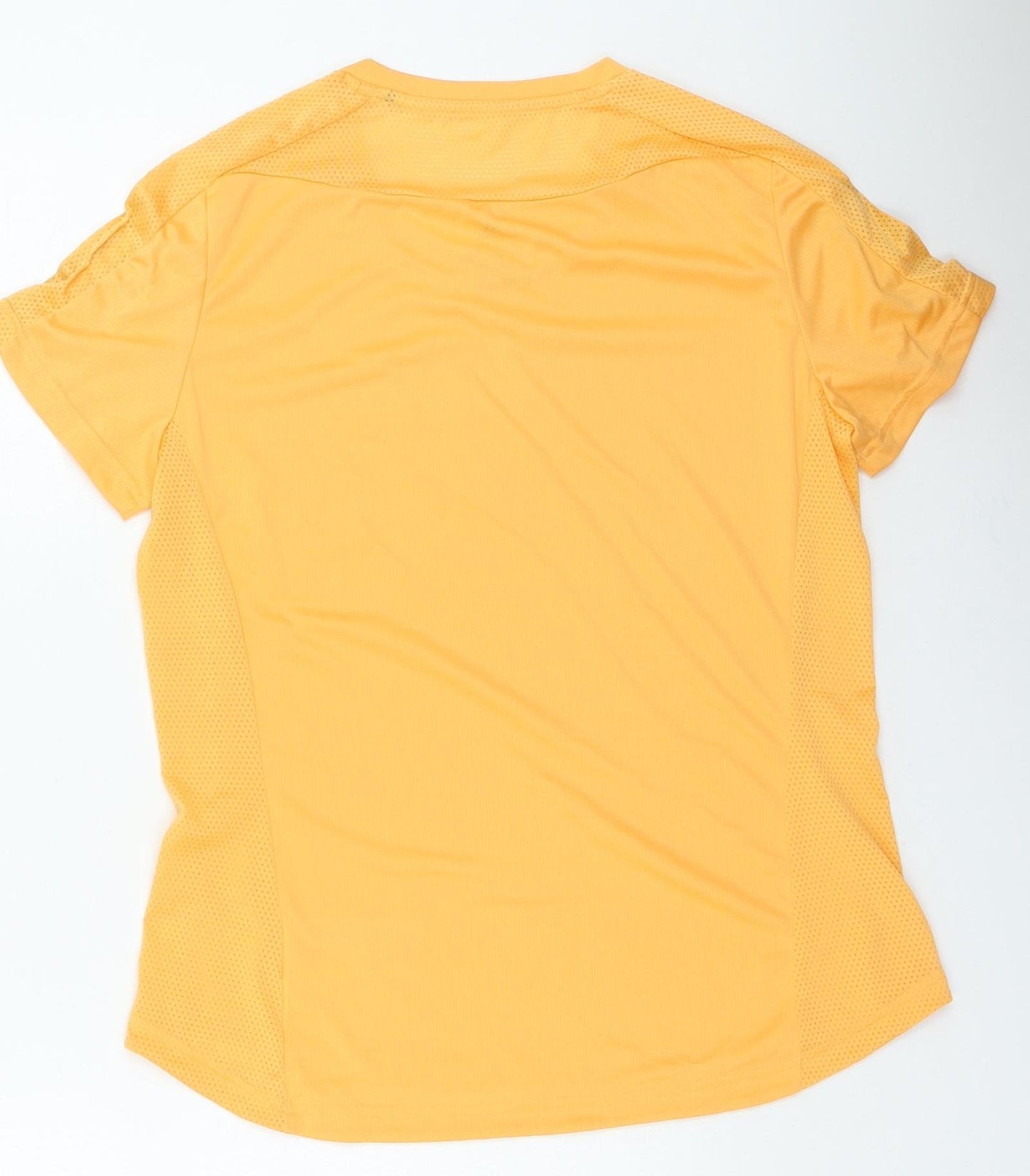 adidas Womens Orange Polyester Basic T-Shirt Size M Round Neck