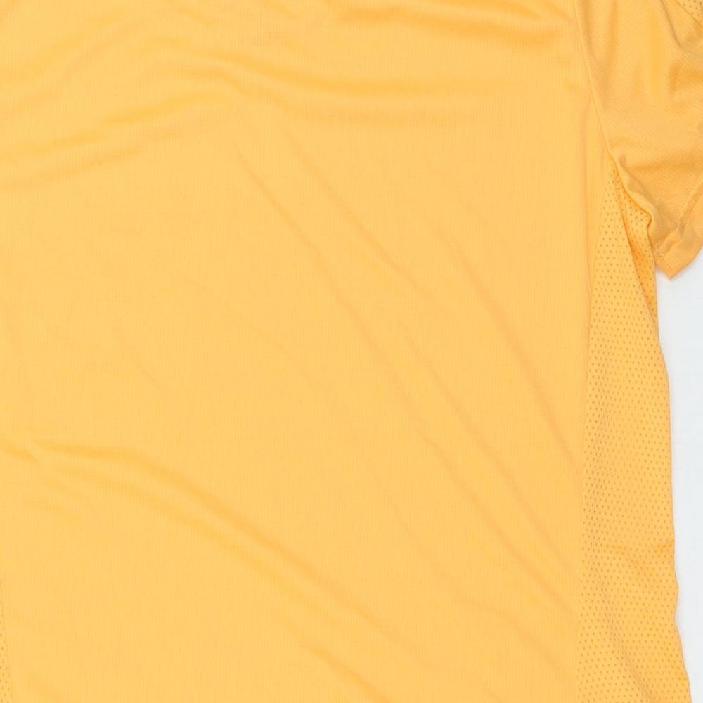 adidas Womens Orange Polyester Basic T-Shirt Size M Round Neck