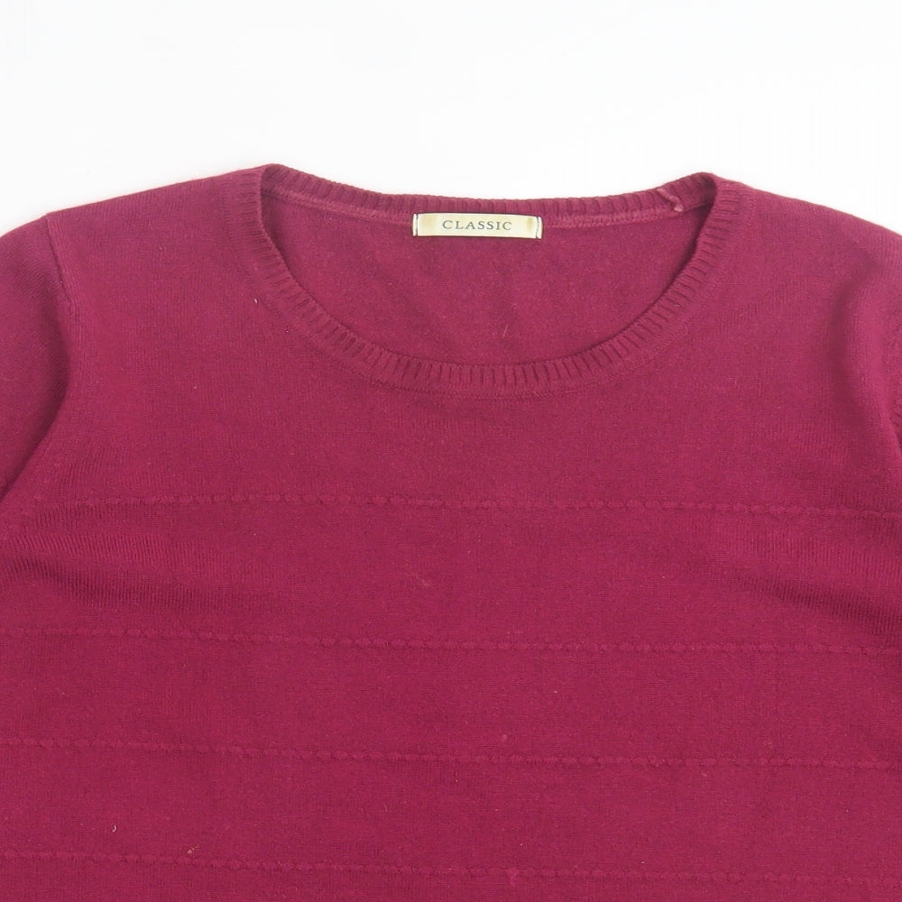 Marks and Spencer Womens Purple Crew Neck Acrylic Pullover Jumper Size 18