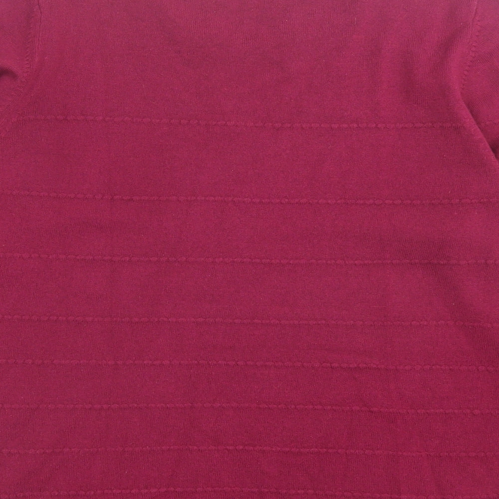 Marks and Spencer Womens Purple Crew Neck Acrylic Pullover Jumper Size 18