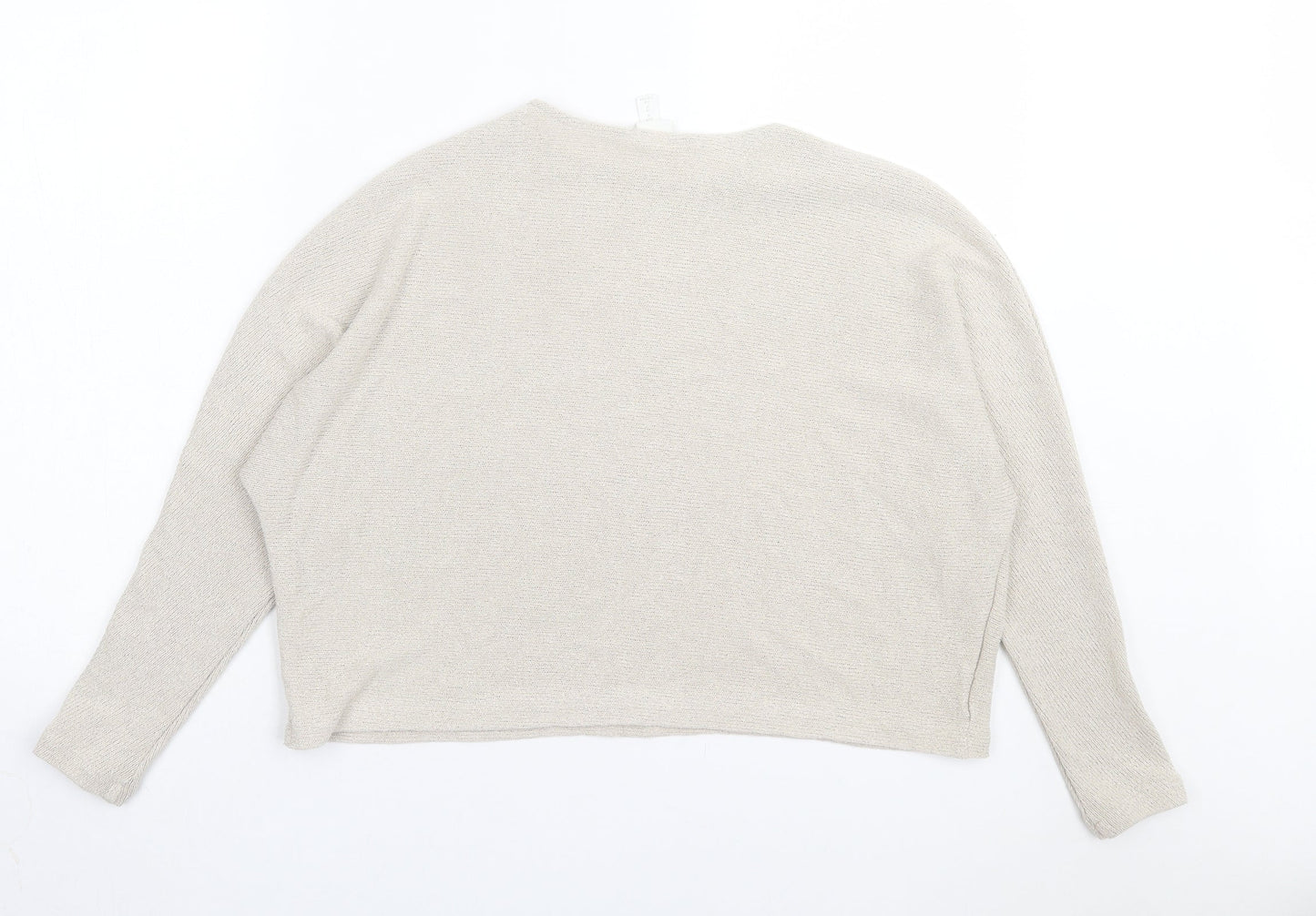 H&M Womens Beige Crew Neck Viscose Pullover Jumper Size M