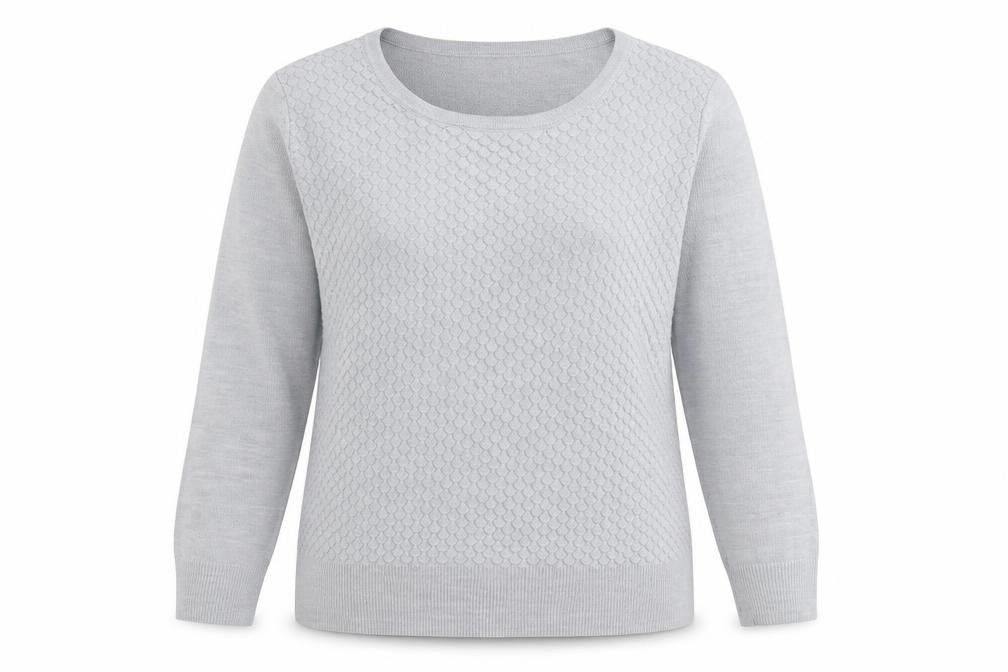 Per Una Womens Grey Crew Neck Acrylic Pullover Jumper Size 14