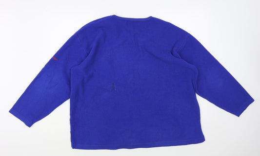 St Bernard Womens Blue Polyester Pullover Sweatshirt Size 16 Pullover