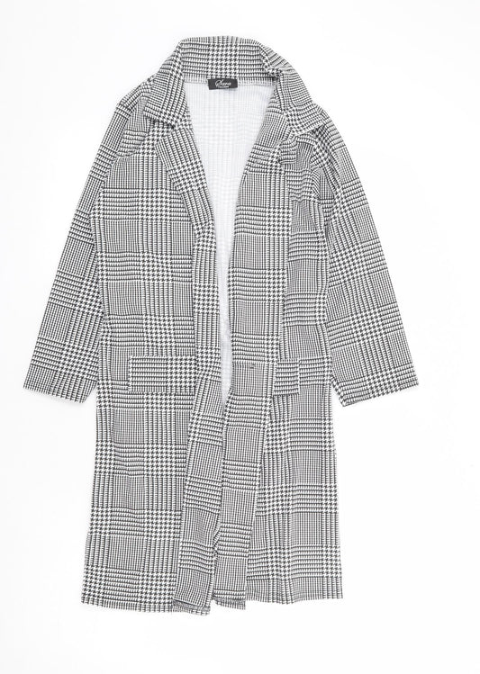 Sara Fashion Womens Black Check Jacket Blazer Size M